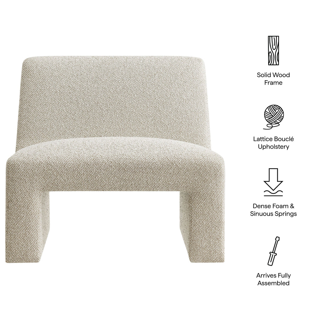 Fauteuil d'appoint sans accoudoirs Amita Lattice Boucle