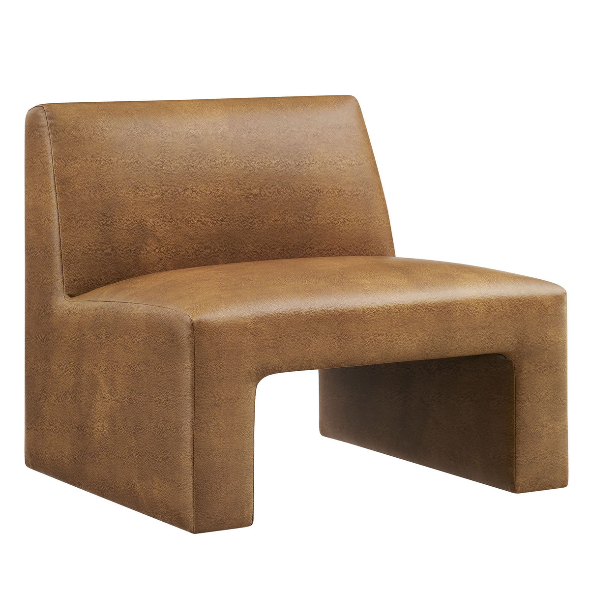 Fauteuil d'appoint sans accoudoirs Amita en cuir végétalien