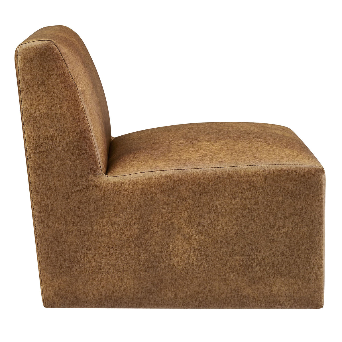 Fauteuil d'appoint sans accoudoirs Amita en cuir végétalien
