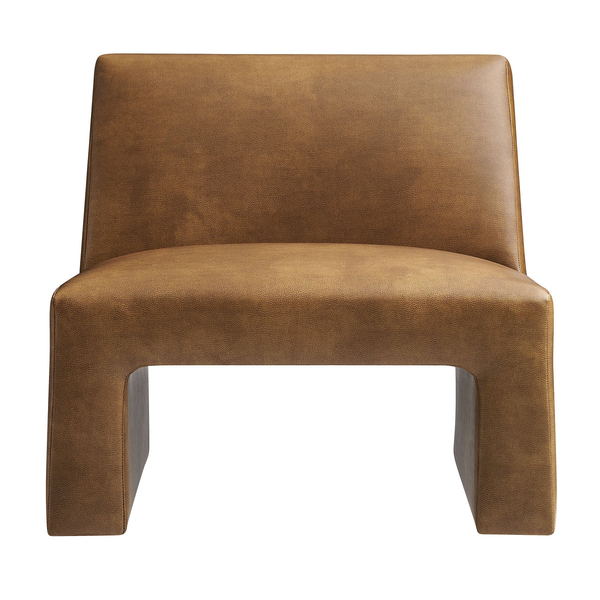 Fauteuil d'appoint sans accoudoirs Amita en cuir végétalien