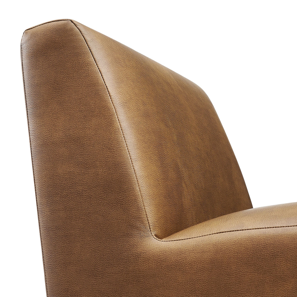 Fauteuil d'appoint sans accoudoirs Amita en cuir végétalien