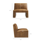 Fauteuil d'appoint sans accoudoirs Amita en cuir végétalien