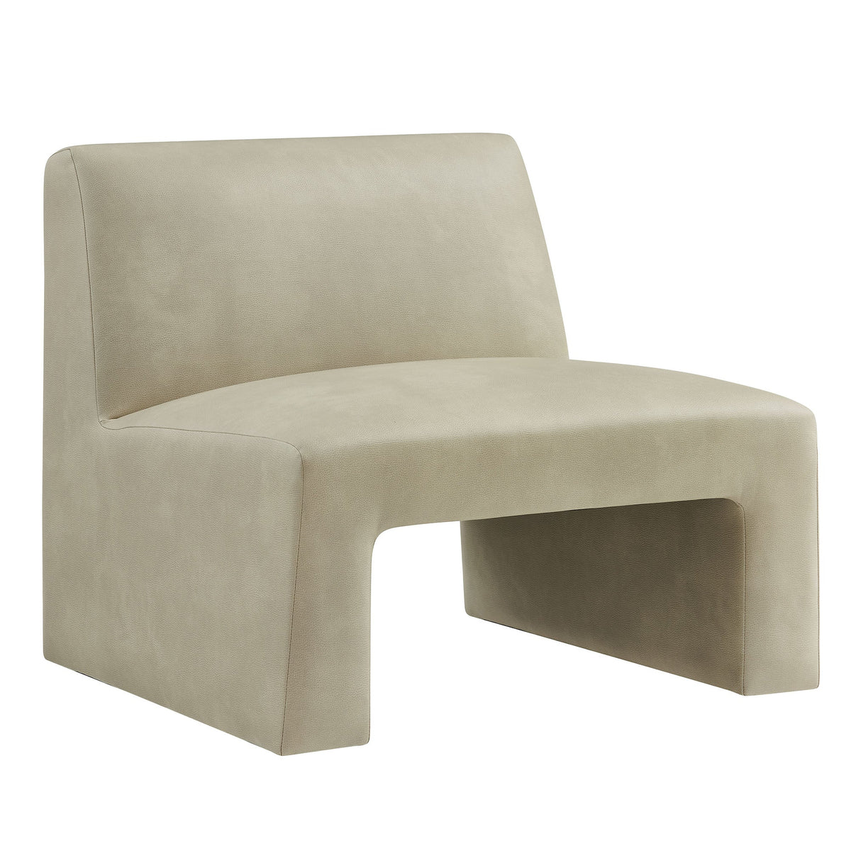 Fauteuil d'appoint sans accoudoirs Amita en cuir végétalien