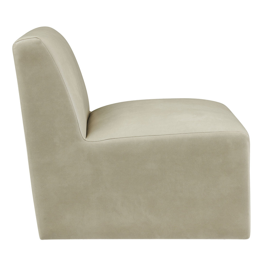 Fauteuil d'appoint sans accoudoirs Amita en cuir végétalien