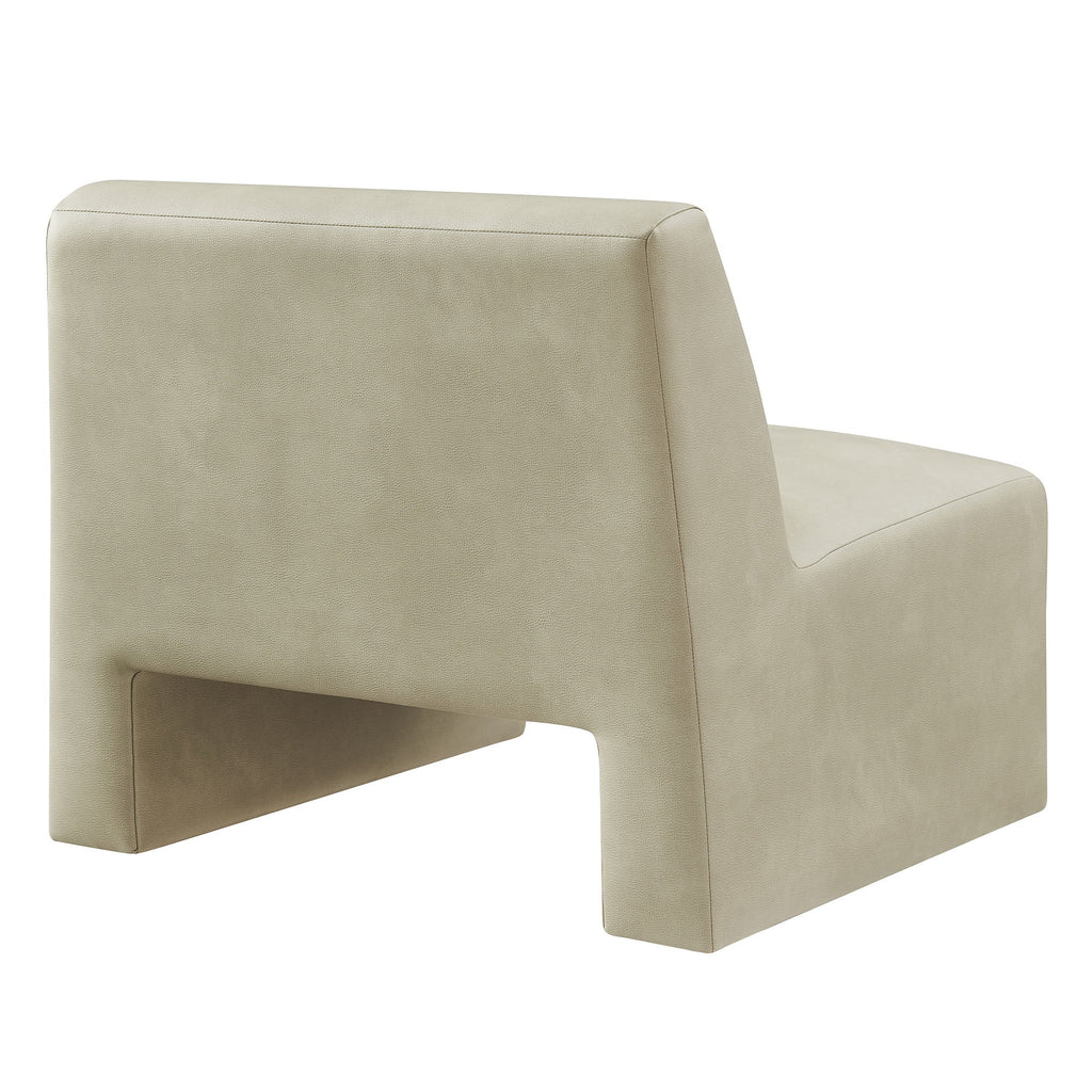 Fauteuil d'appoint sans accoudoirs Amita en cuir végétalien