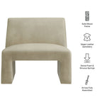 Fauteuil d'appoint sans accoudoirs Amita en cuir végétalien