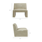 Fauteuil d'appoint sans accoudoirs Amita en cuir végétalien