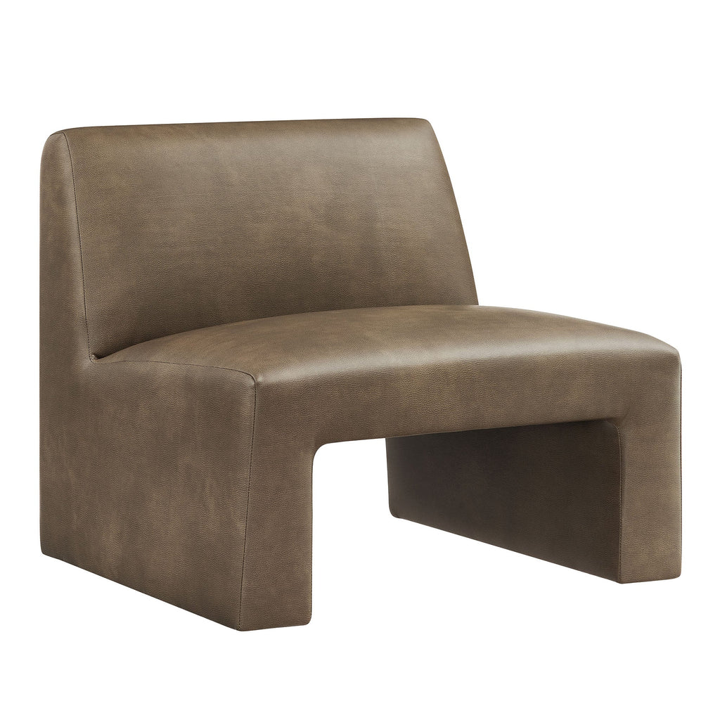 Fauteuil d'appoint sans accoudoirs Amita en cuir végétalien
