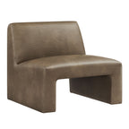Fauteuil d'appoint sans accoudoirs Amita en cuir végétalien