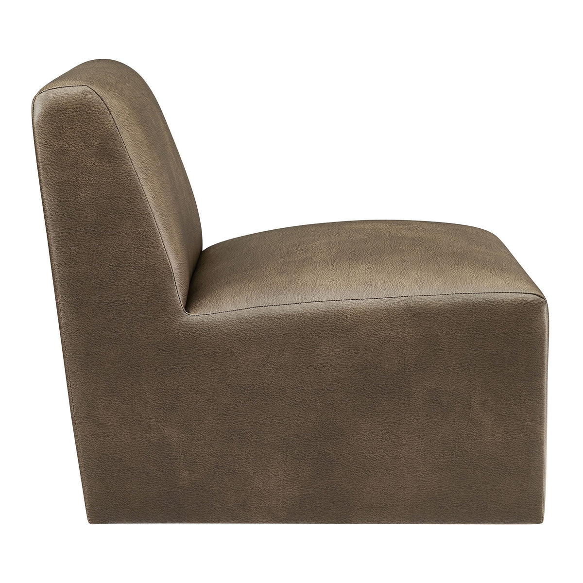 Fauteuil d'appoint sans accoudoirs Amita en cuir végétalien