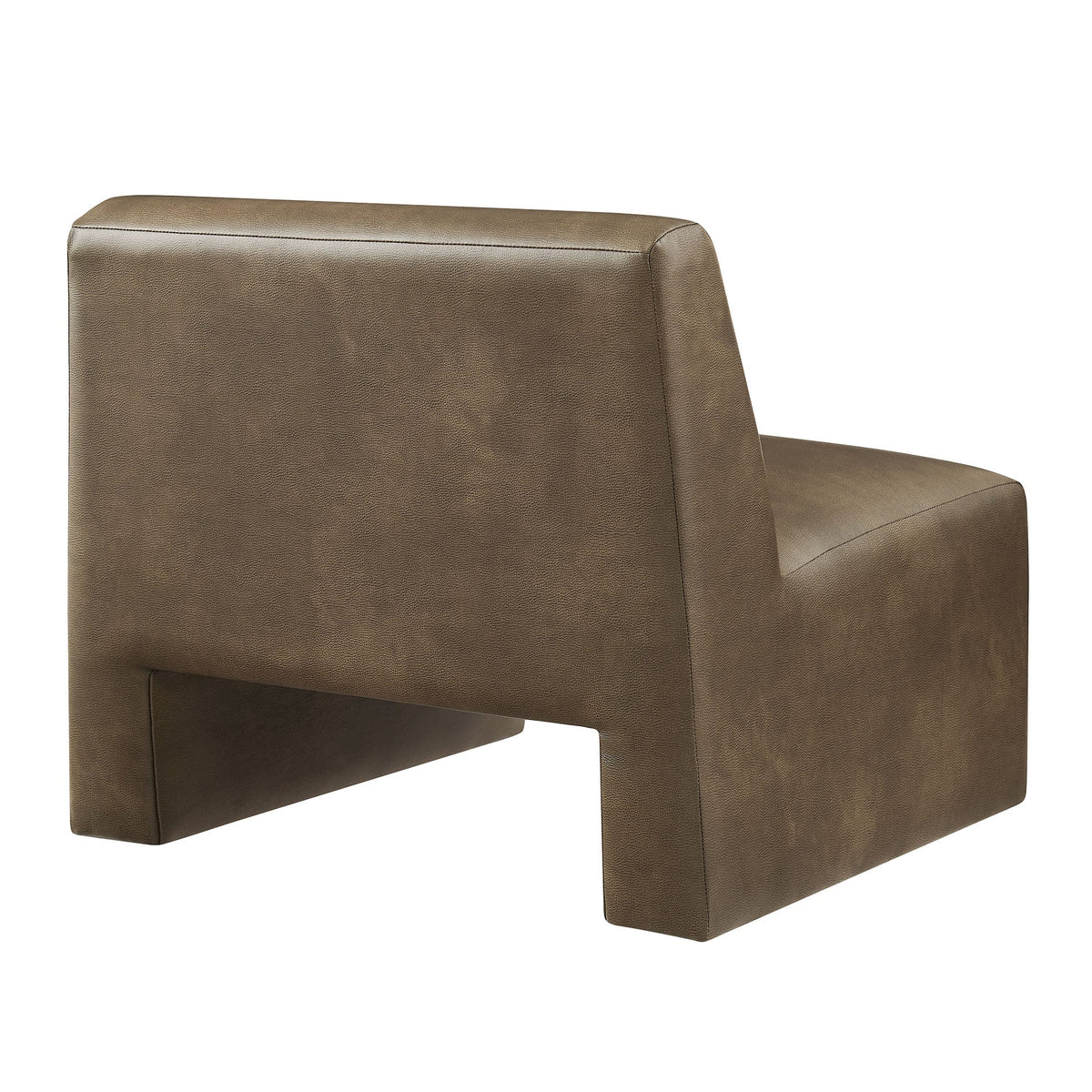 Fauteuil d'appoint sans accoudoirs Amita en cuir végétalien