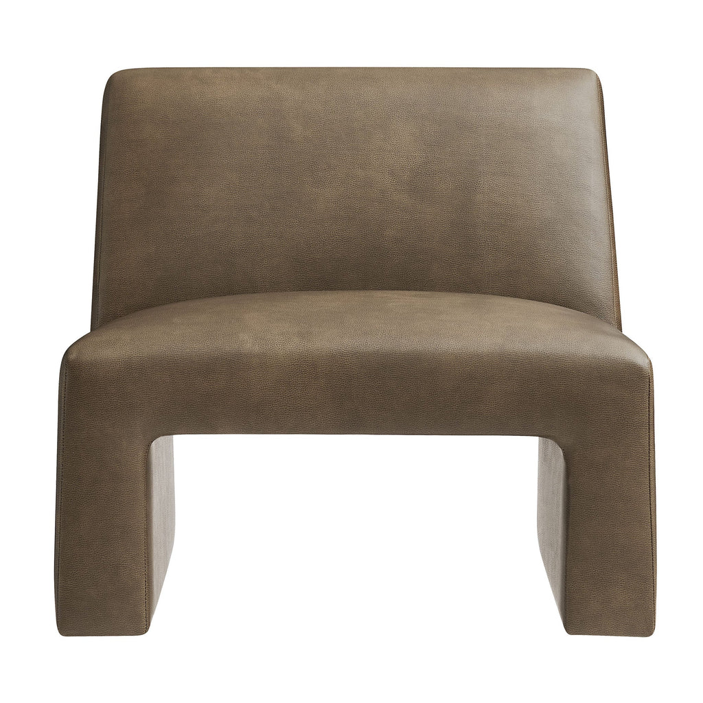 Fauteuil d'appoint sans accoudoirs Amita en cuir végétalien