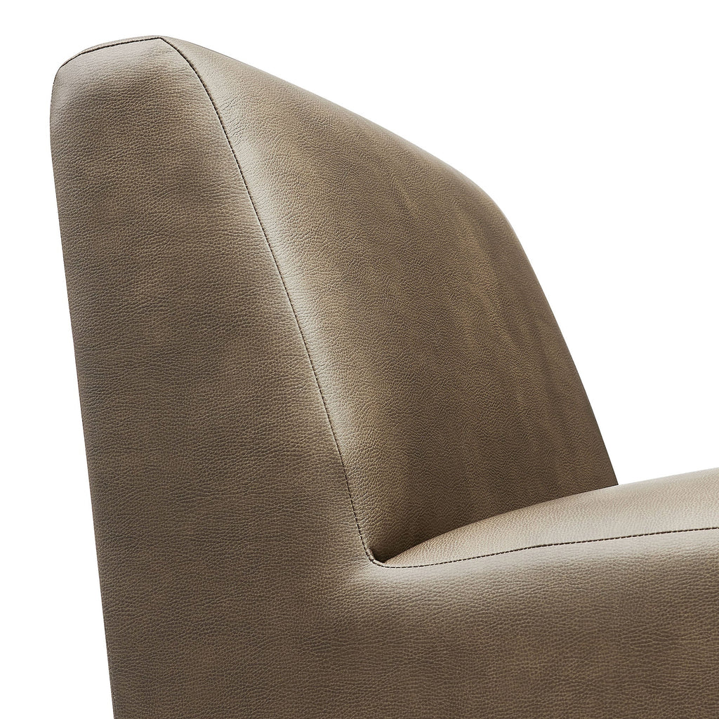 Fauteuil d'appoint sans accoudoirs Amita en cuir végétalien