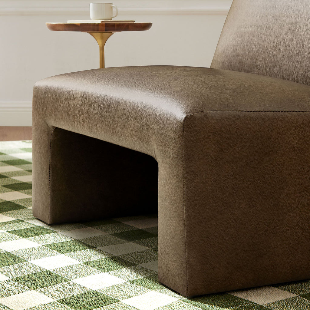 Fauteuil d'appoint sans accoudoirs Amita en cuir végétalien
