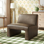Fauteuil d'appoint sans accoudoirs Amita en cuir végétalien