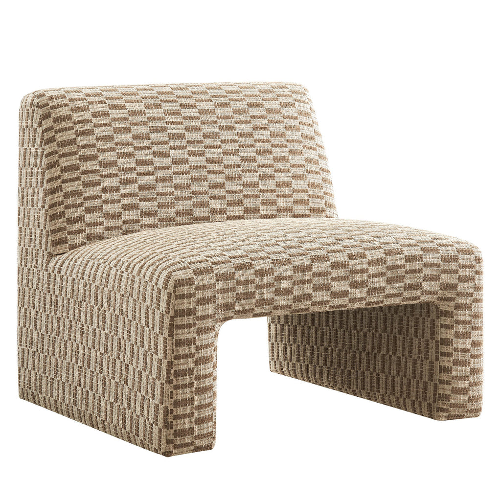 Fauteuil d'appoint Amita en tissu tissé sans accoudoirs