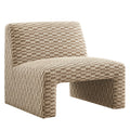 Fauteuil d'appoint Amita en tissu tissé sans accoudoirs