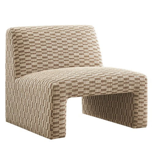Fauteuil d'appoint Amita en tissu tissé sans accoudoirs