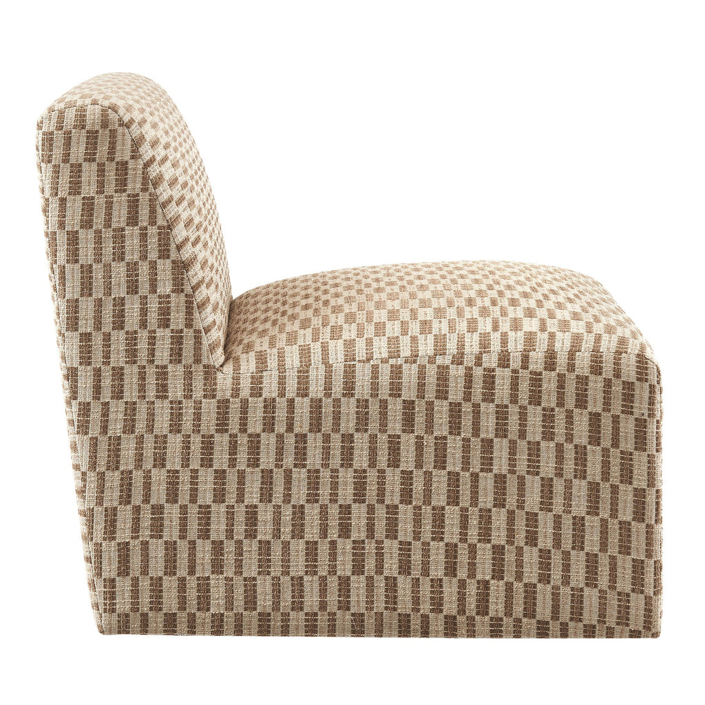 Fauteuil d'appoint Amita en tissu tissé sans accoudoirs