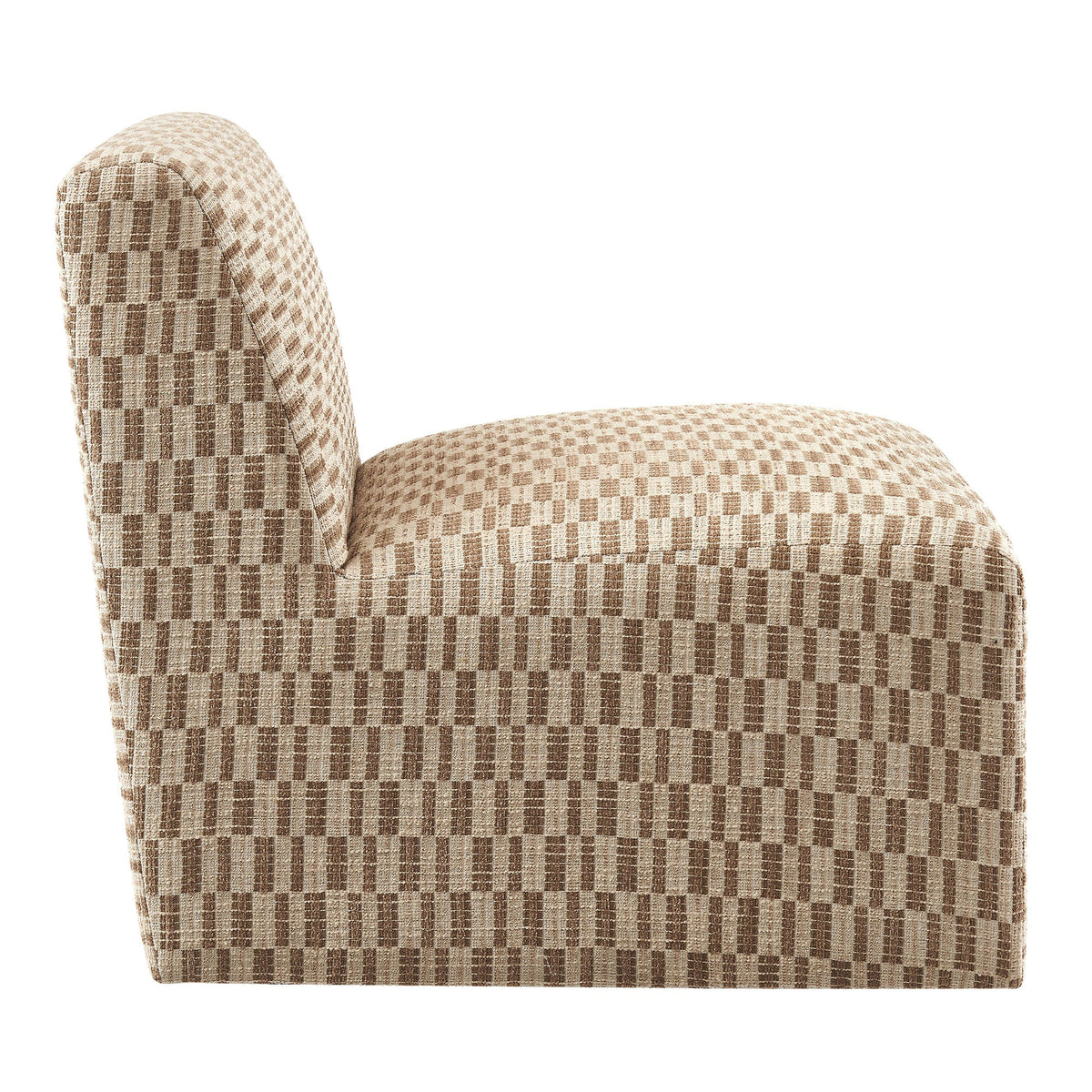 Fauteuil d'appoint Amita en tissu tissé sans accoudoirs