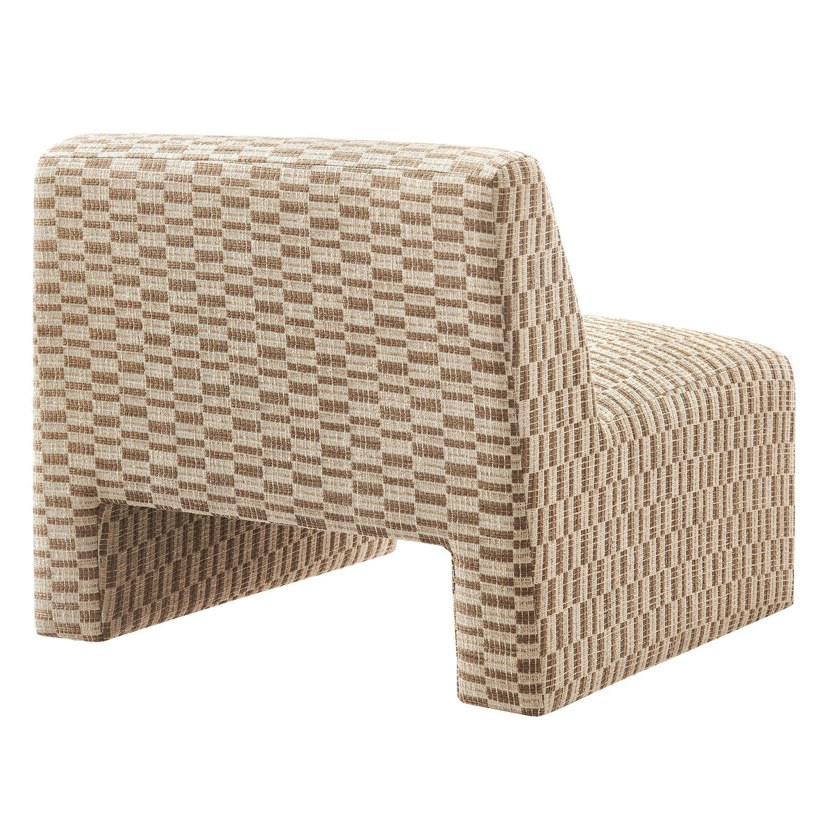 Fauteuil d'appoint Amita en tissu tissé sans accoudoirs