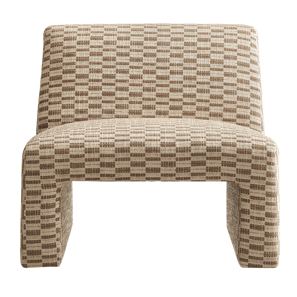 Fauteuil d'appoint Amita en tissu tissé sans accoudoirs