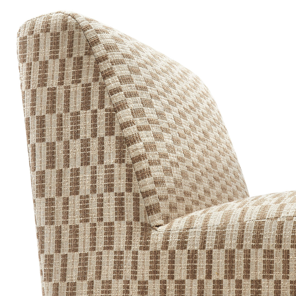 Fauteuil d'appoint Amita en tissu tissé sans accoudoirs