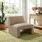 Fauteuil d'appoint Amita en tissu tissé sans accoudoirs