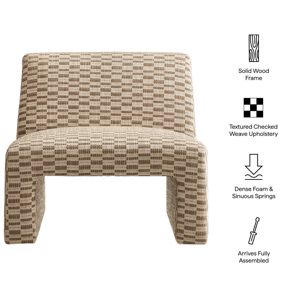 Fauteuil d'appoint Amita en tissu tissé sans accoudoirs