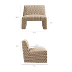 Fauteuil d'appoint Amita en tissu tissé sans accoudoirs