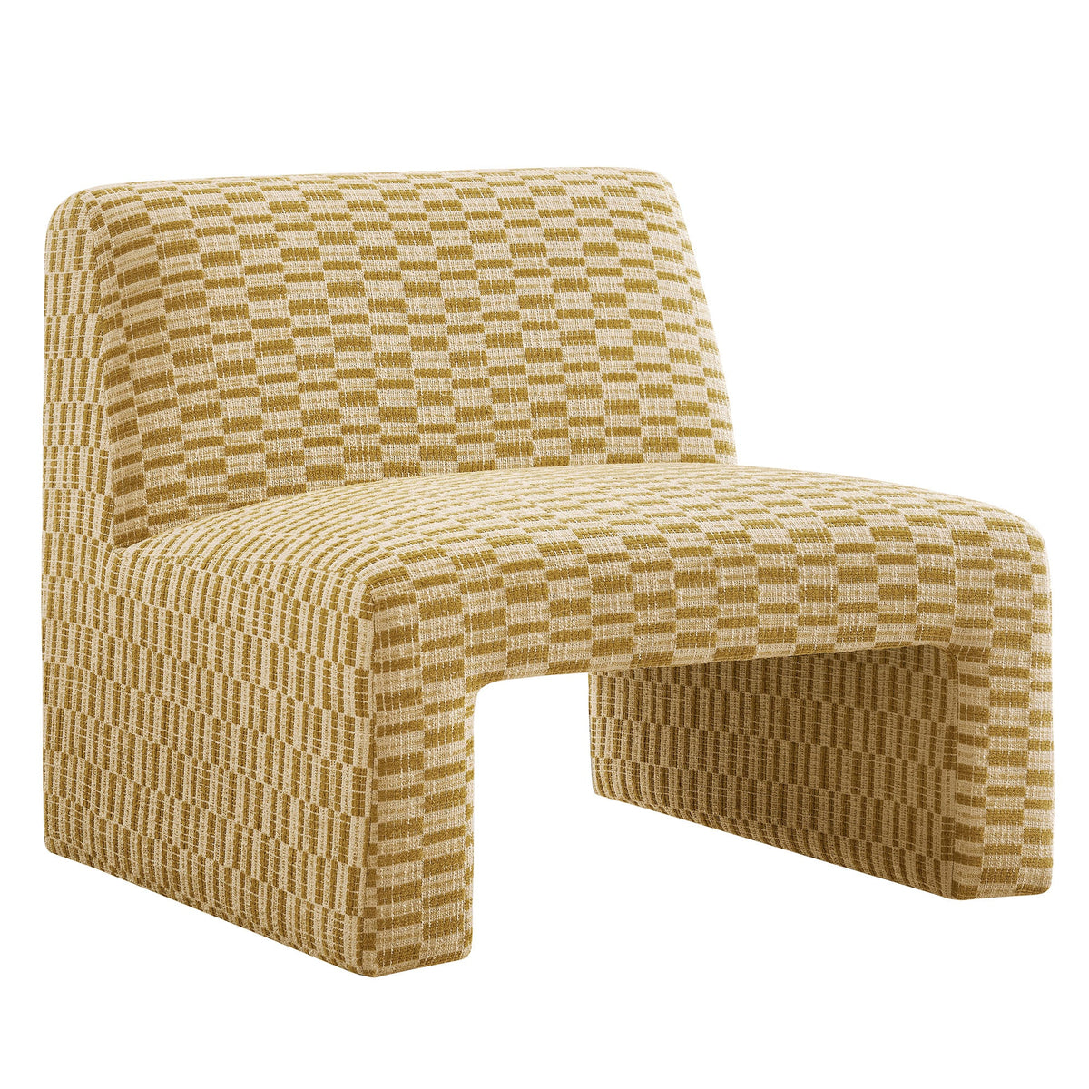 Fauteuil d'appoint Amita en tissu tissé sans accoudoirs