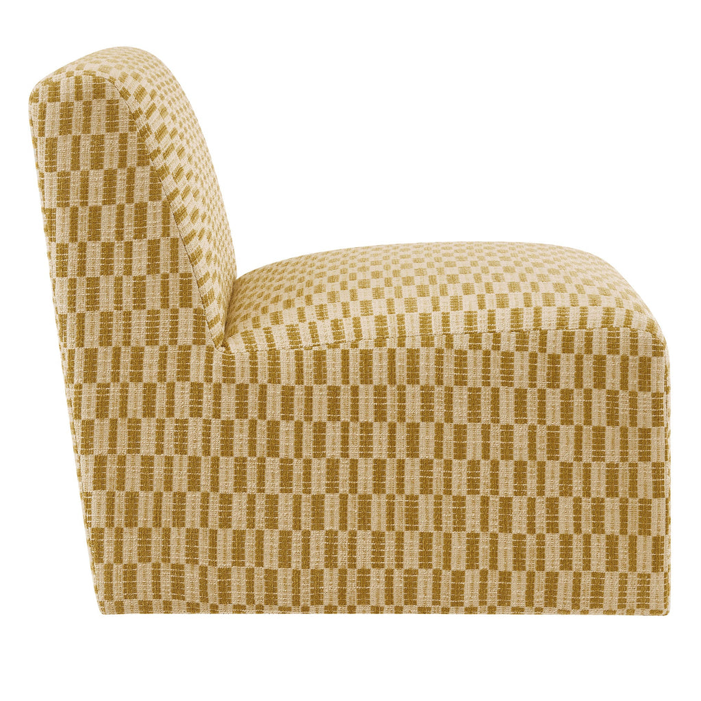 Fauteuil d'appoint Amita en tissu tissé sans accoudoirs