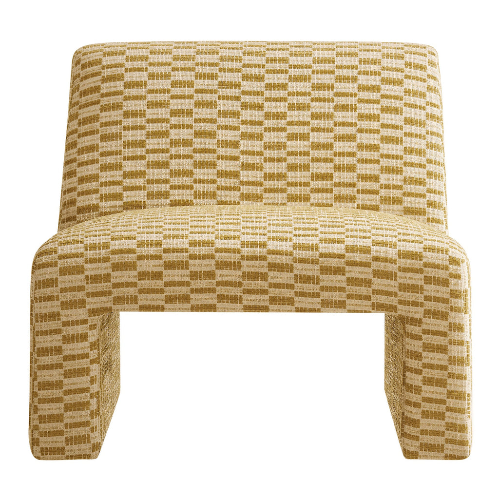 Fauteuil d'appoint Amita en tissu tissé sans accoudoirs