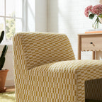 Fauteuil d'appoint Amita en tissu tissé sans accoudoirs
