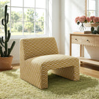 Fauteuil d'appoint Amita en tissu tissé sans accoudoirs