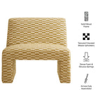 Fauteuil d'appoint Amita en tissu tissé sans accoudoirs