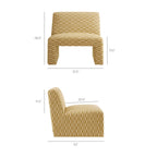 Fauteuil d'appoint Amita en tissu tissé sans accoudoirs