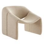 Fauteuil d'appoint à accoudoirs arrondis en tissu texturé bouclé Vivi
