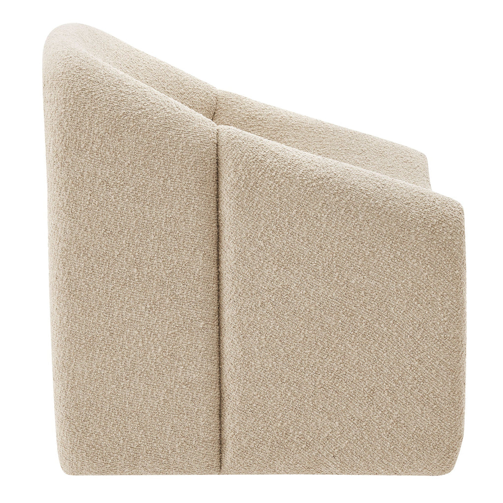Fauteuil d'appoint à accoudoirs arrondis en tissu texturé bouclé Vivi