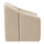 Fauteuil d'appoint à accoudoirs arrondis en tissu texturé bouclé Vivi