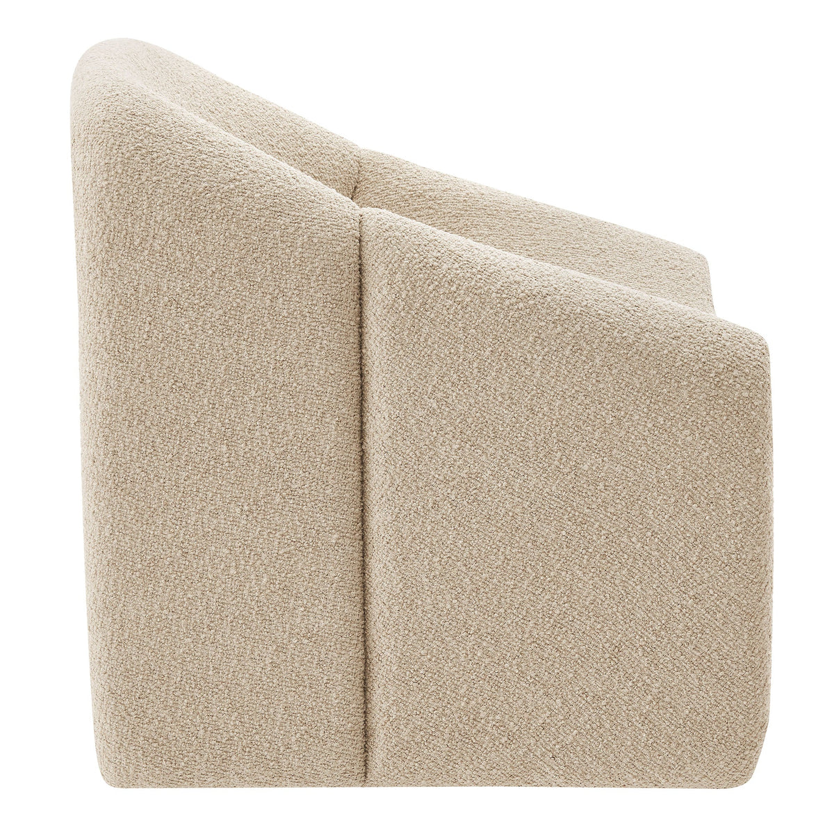 Fauteuil d'appoint à accoudoirs arrondis en tissu texturé bouclé Vivi