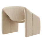 Fauteuil d'appoint à accoudoirs arrondis en tissu texturé bouclé Vivi