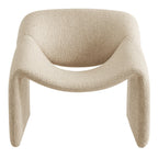 Fauteuil d'appoint à accoudoirs arrondis en tissu texturé bouclé Vivi