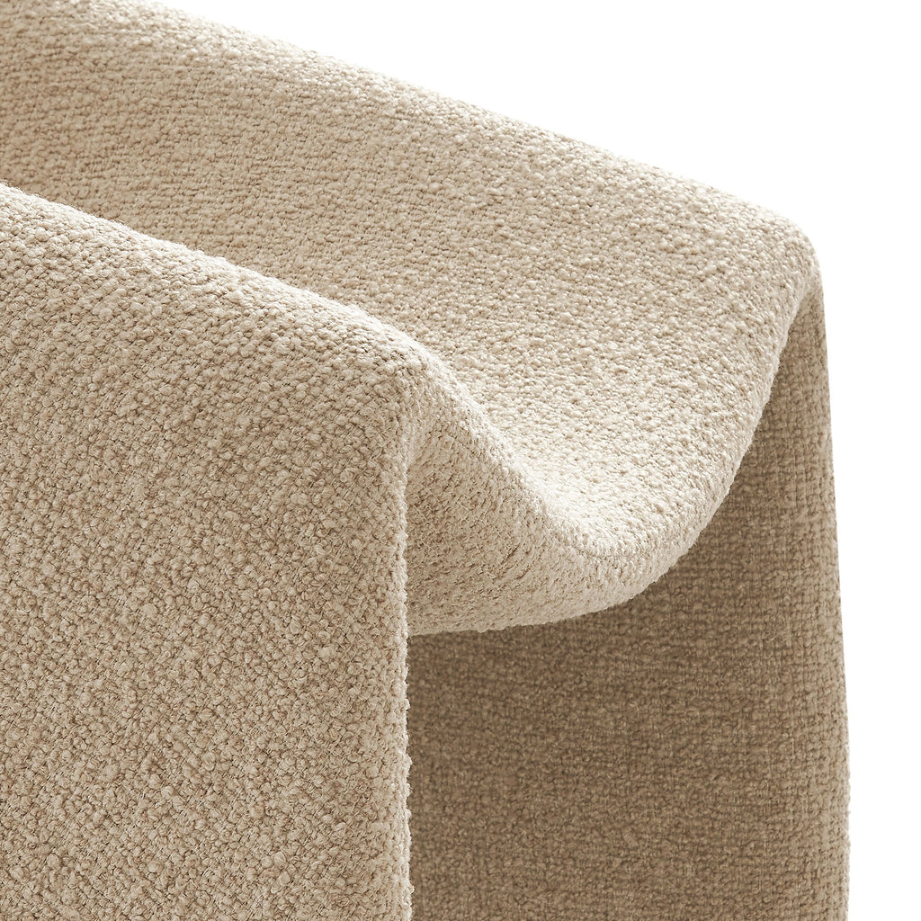Fauteuil d'appoint à accoudoirs arrondis en tissu texturé bouclé Vivi