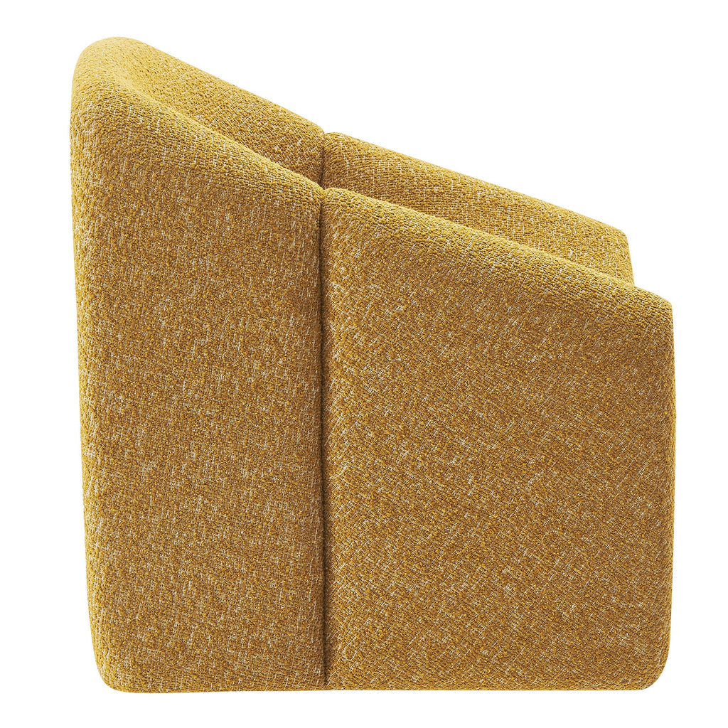 Fauteuil d'appoint à accoudoirs arrondis en tissu texturé bouclé Vivi