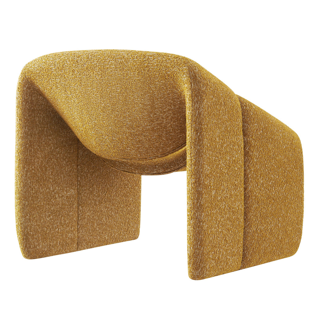 Fauteuil d'appoint à accoudoirs arrondis en tissu texturé bouclé Vivi