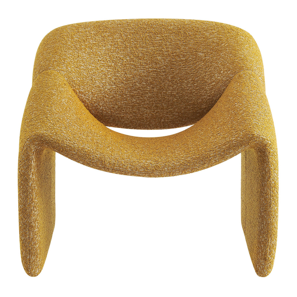 Fauteuil d'appoint à accoudoirs arrondis en tissu texturé bouclé Vivi