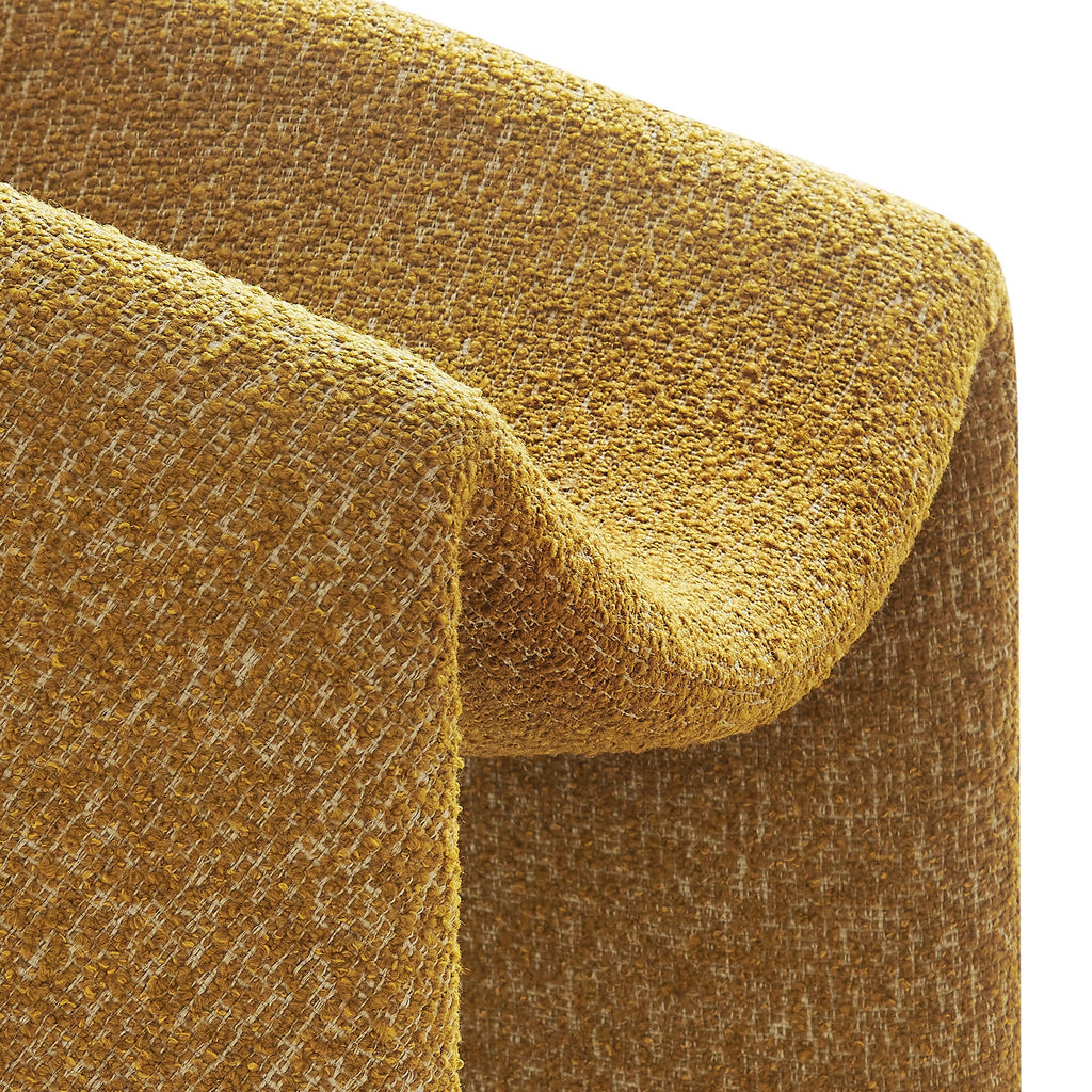 Fauteuil d'appoint à accoudoirs arrondis en tissu texturé bouclé Vivi