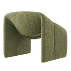 Fauteuil d'appoint à accoudoirs arrondis en tissu texturé bouclé Vivi