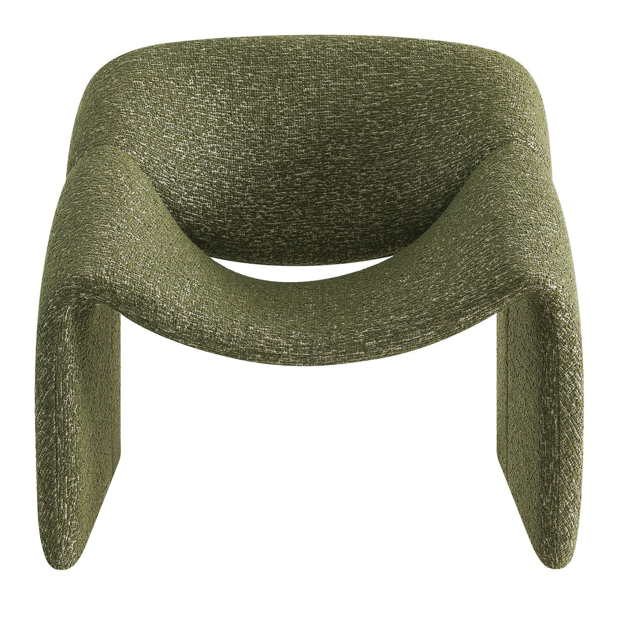 Fauteuil d'appoint à accoudoirs arrondis en tissu texturé bouclé Vivi